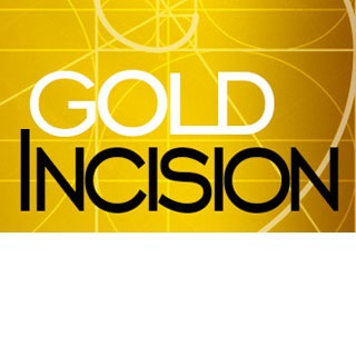 logo do goldincision espiral de fibonacci em fundo dourado